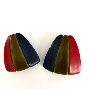 Vintage Colorful Geometric Earrings
